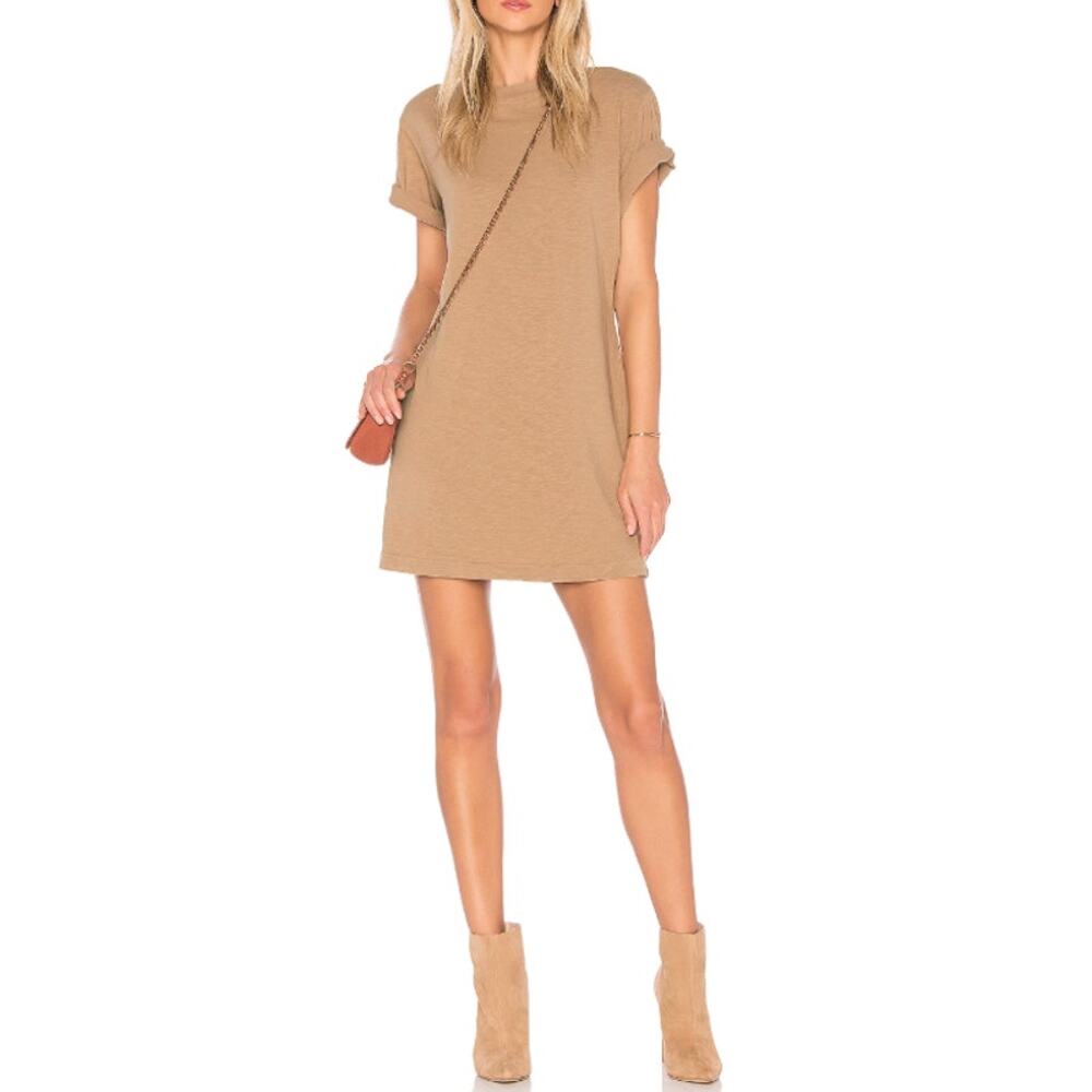 Cotton Citizen 'Tokyo' Tan Short Sleeve Mini Dress Size M